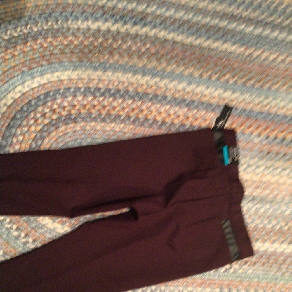 Skinny leg dress pants.